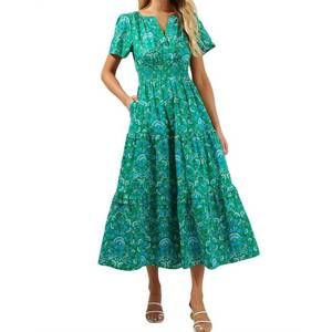 Sugarlips Green Floral Maxi Dress